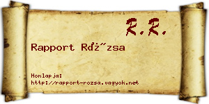 Rapport Rózsa névjegykártya