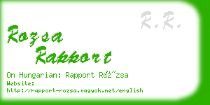 rozsa rapport business card